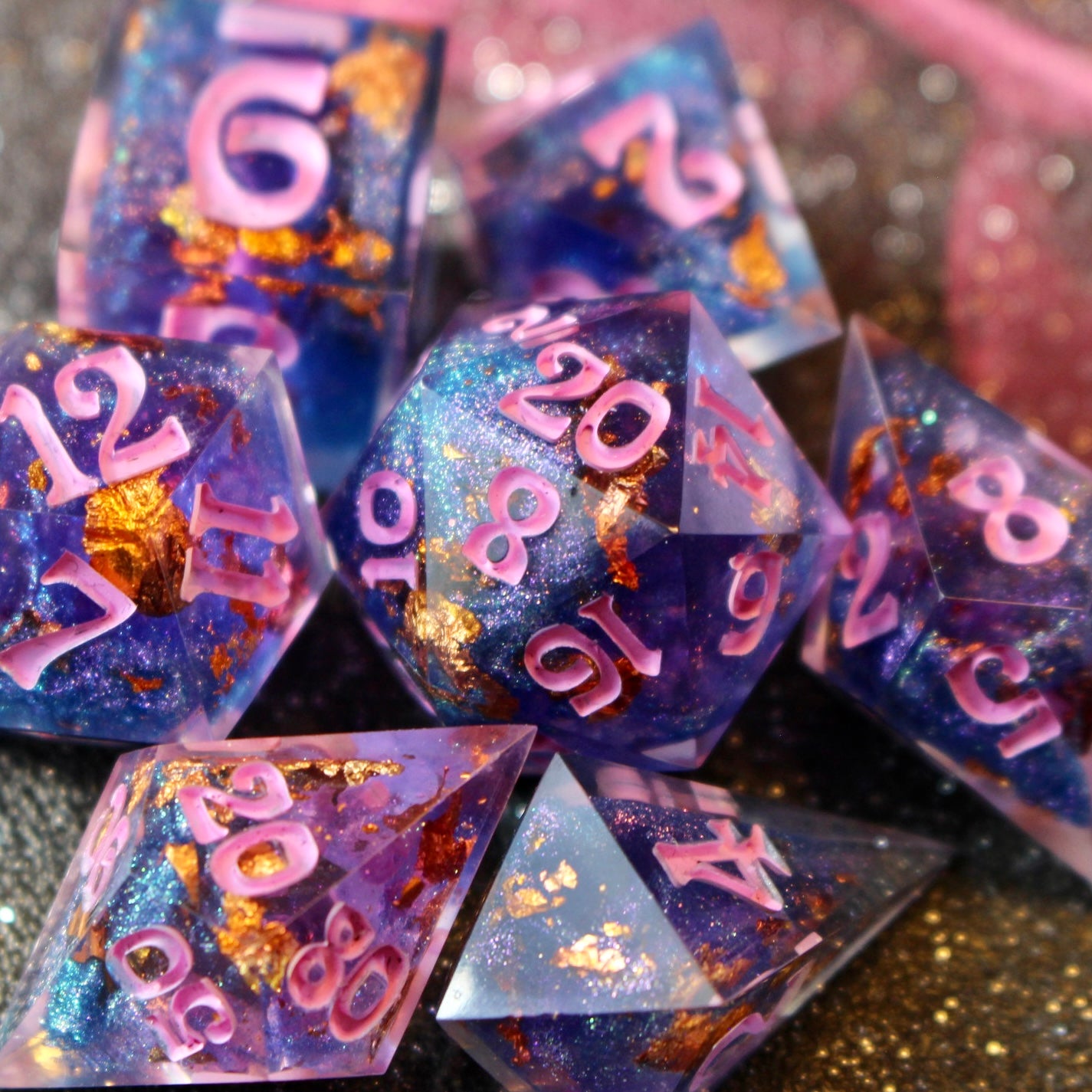 Astral Treasures - 7 Piece Double Cast Dice Set