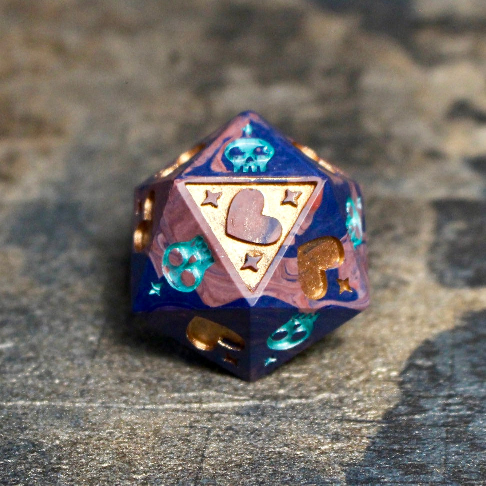 Marbled Jesmonite 30mm Death Save D20