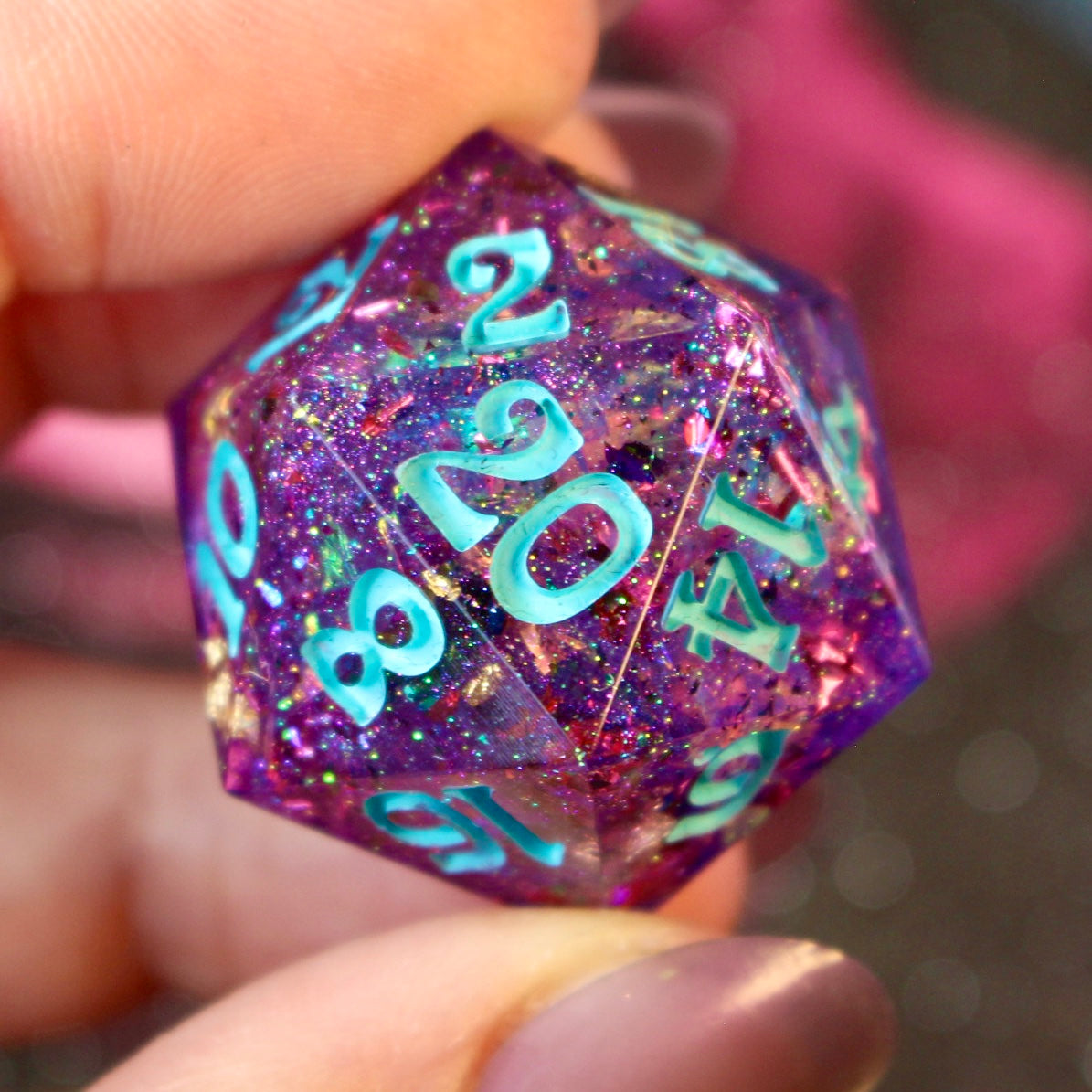 Lilac Mayhem - 30mm oversized 7 Piece Dice Set