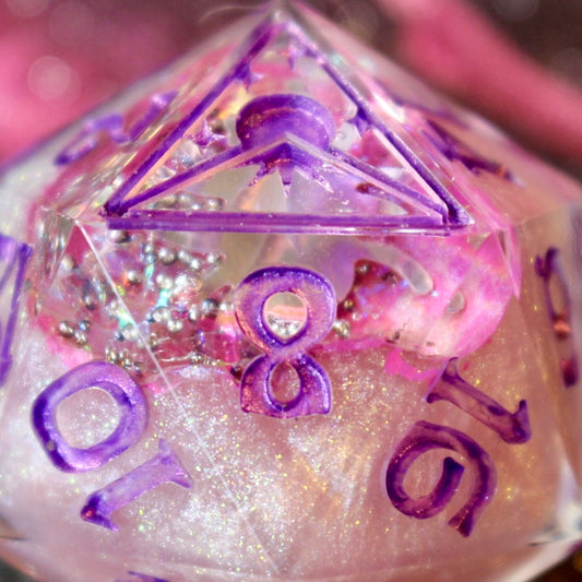 Baby Pink Spider Geode Logo Oversized 30mm D20