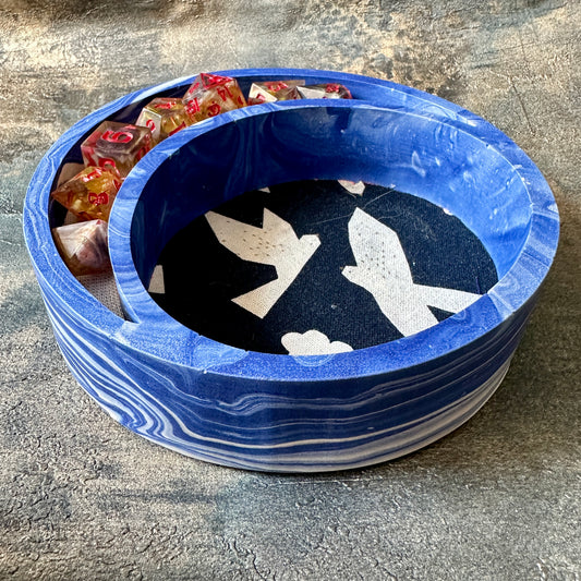 Ocean Waves Jesmonite Lunar Dice Rolling tray