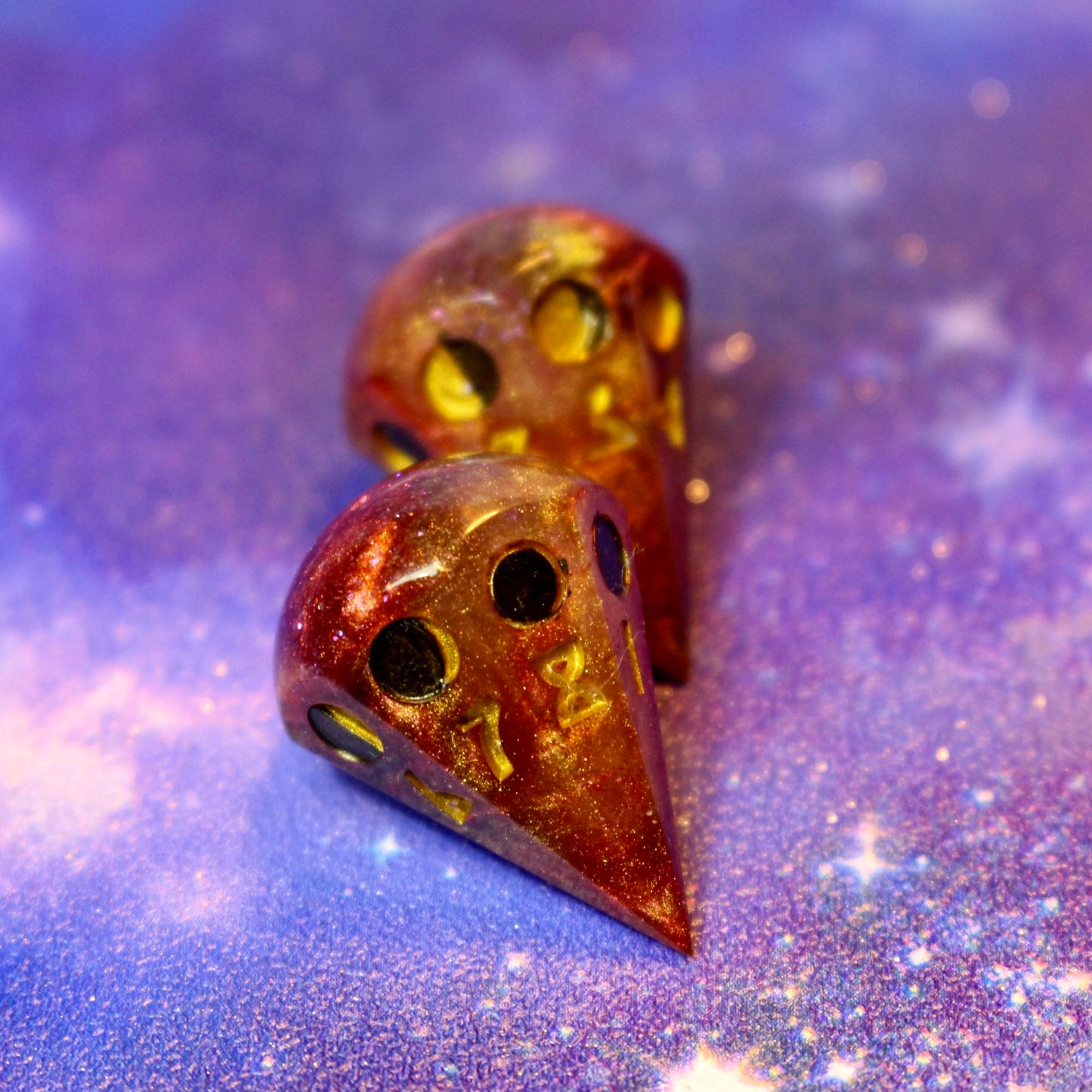 Firey Moon Phase D8 Pair
