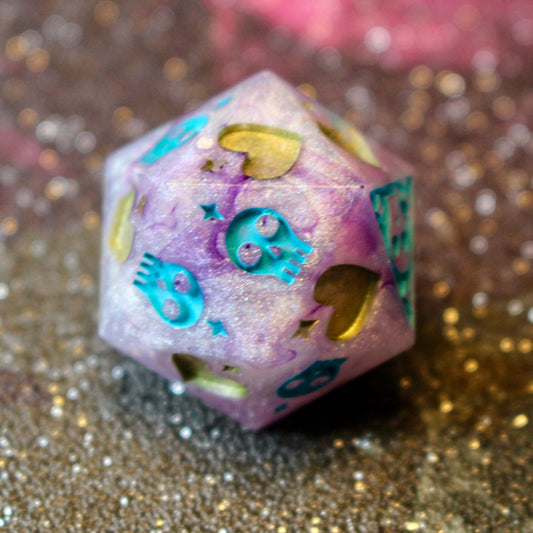 Pearly purple Death Save D20