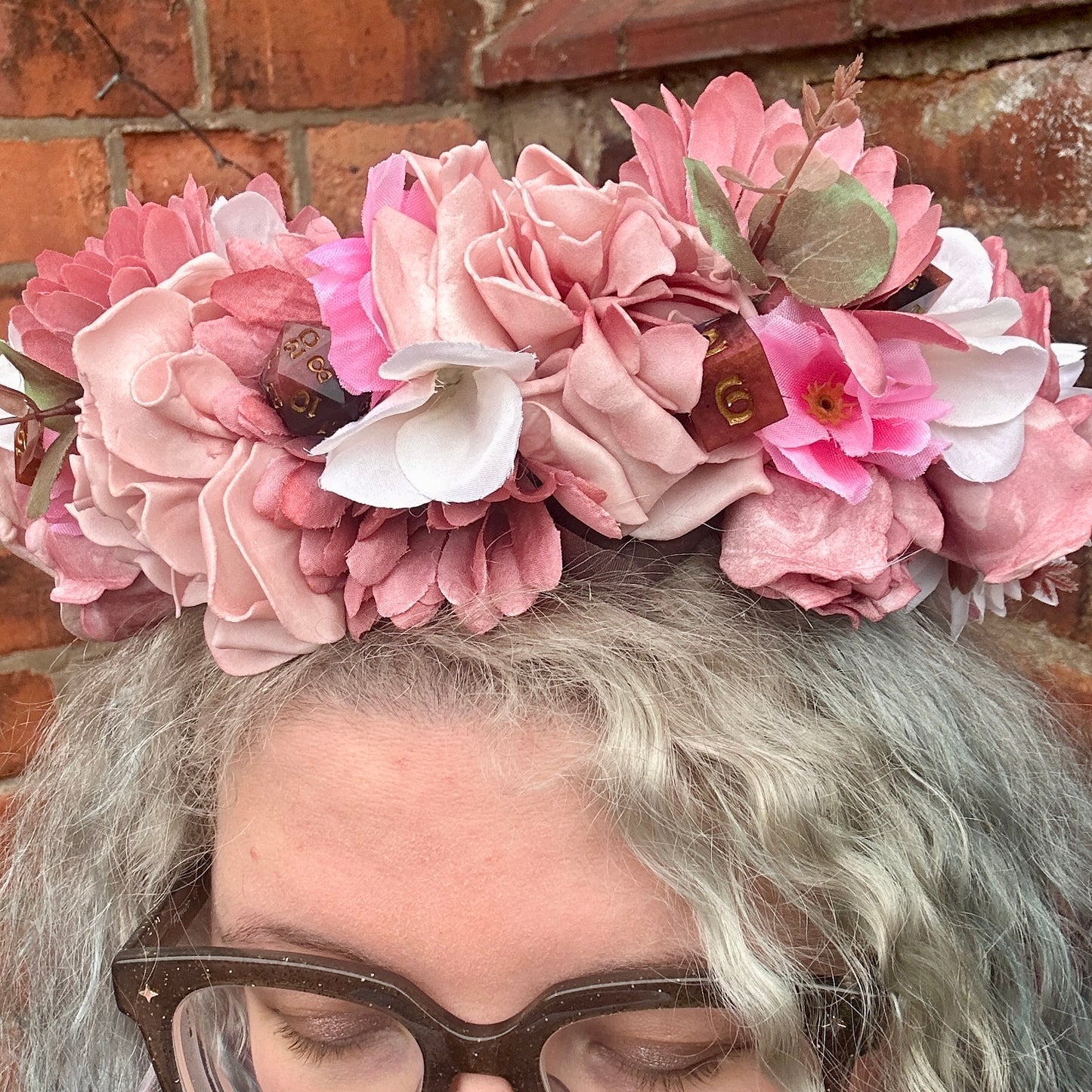 Pale Pink With Dice Handmade Flower Crown