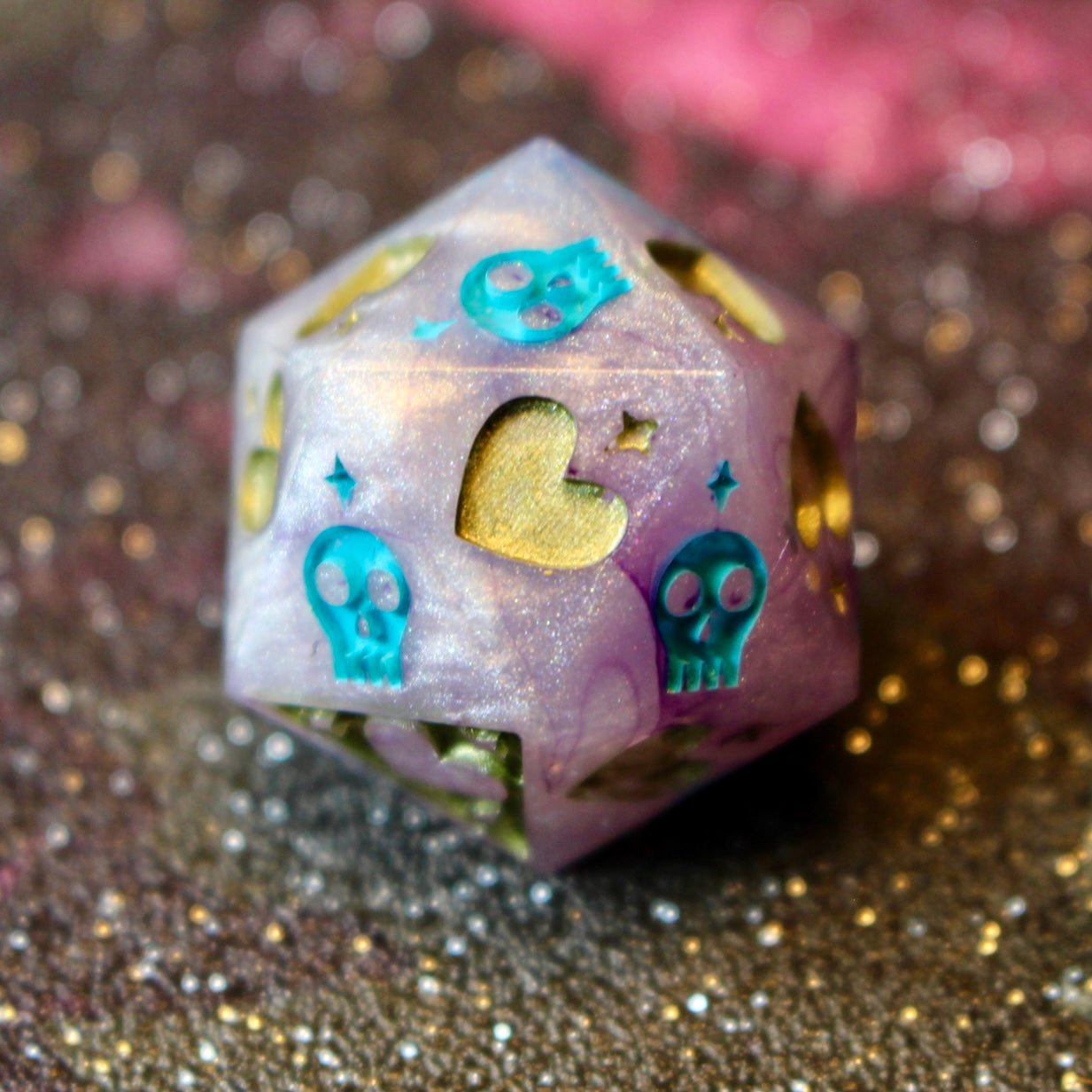 Pearly purple Death Save D20