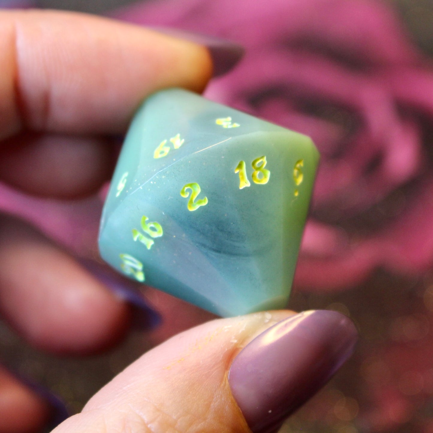 Glowing in the Mists- Coffin 8 Piece Dice Set