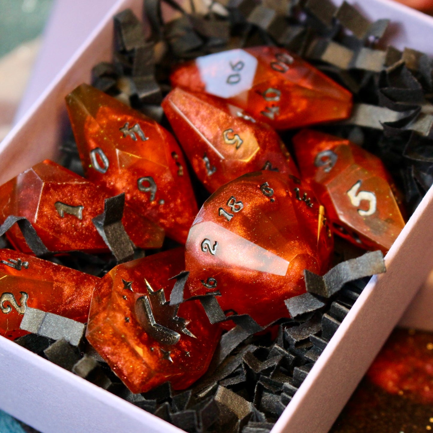 Molten Hells- Coffin 8 Piece Dice Set