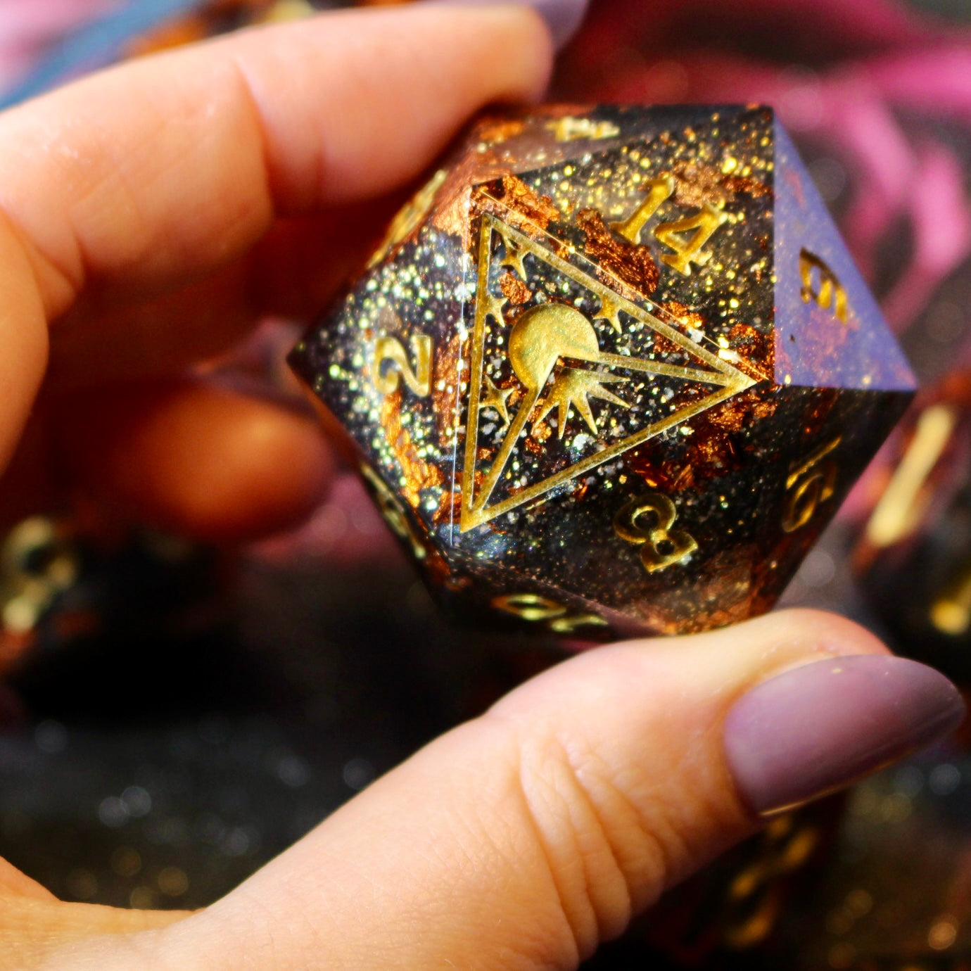 Ashes of a Golden Age - Giant 50mm Scaled 7 Piece Dice Set