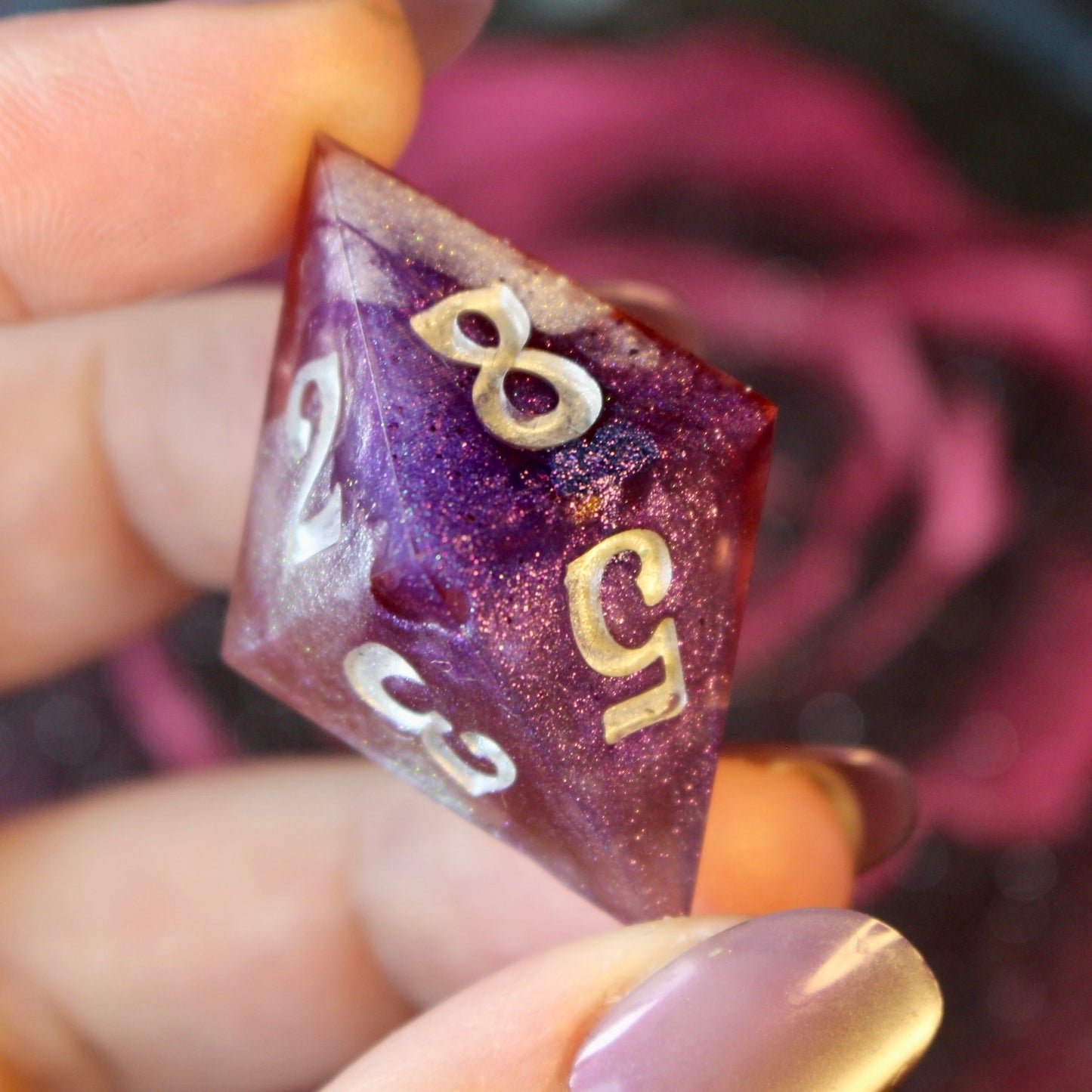 Frosted Mauve - 30mm oversized 7 Piece Dice Set