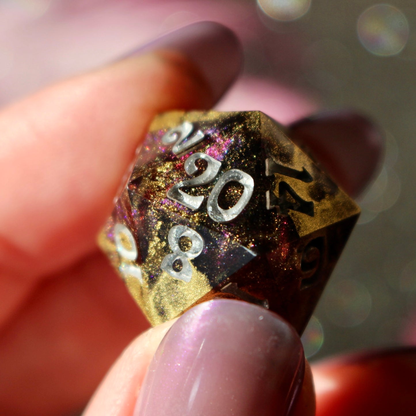 Gilded Plum -  9 Piece Dice Set