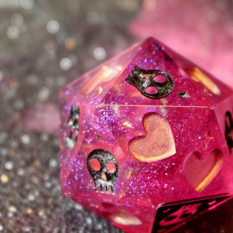 Pink Punk Death Save D20