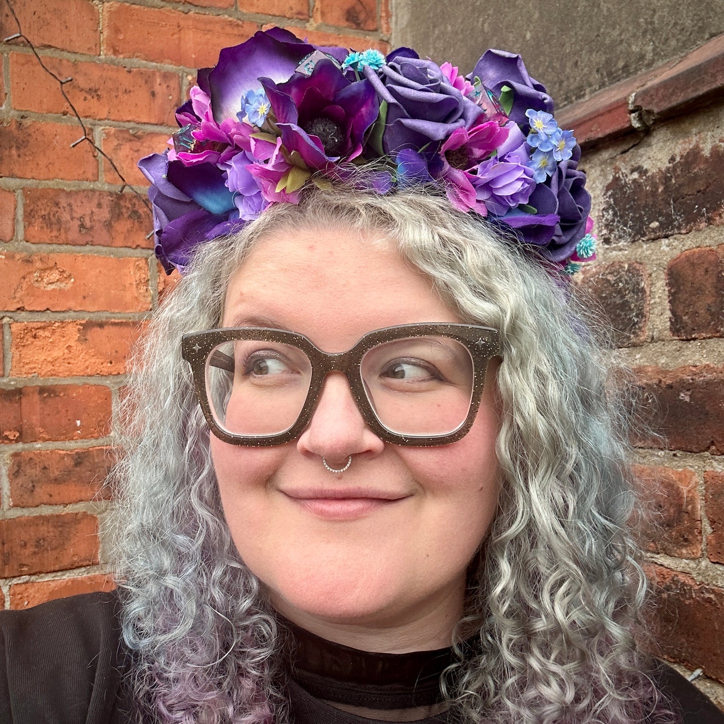 Bright Purple & Pink With Dice Handmade Flower Crown