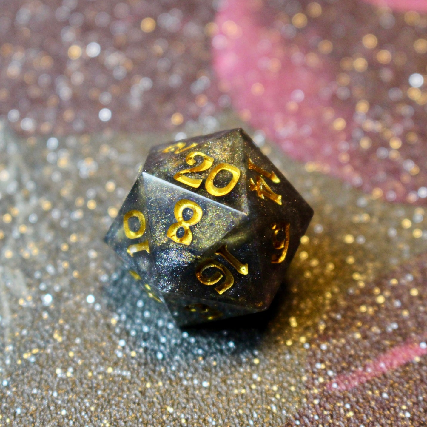 Golden Wisps - 7 Piece Dice Set