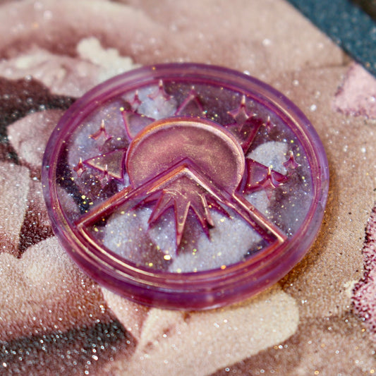 Lilac & Rose Gold Logo D2 Coin