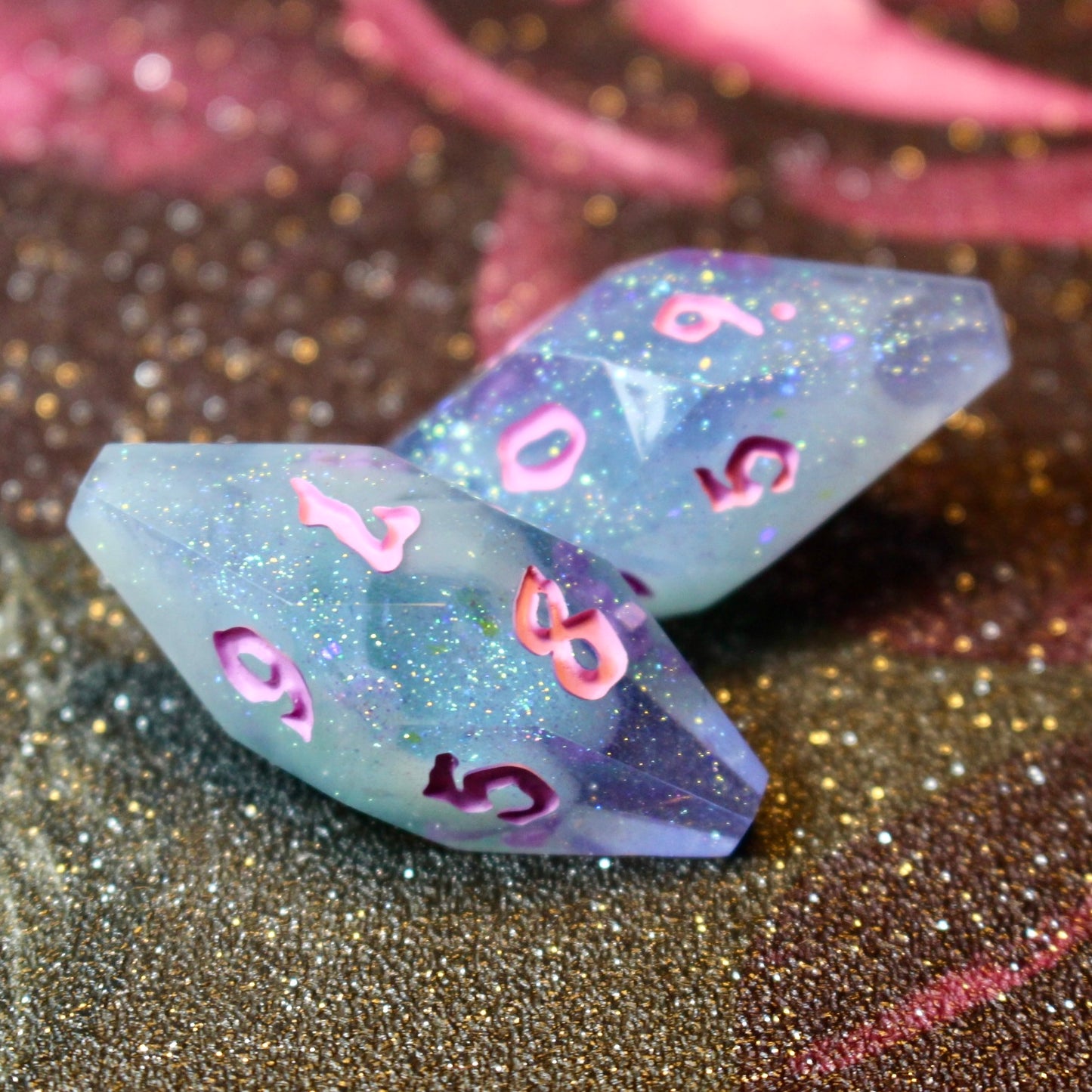 Pastel Nebula - Coffin 8 Piece Dice Set