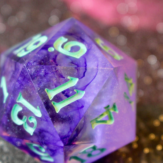 Glowing Potion Logo Oversized 30mm D20 Glow in the dark