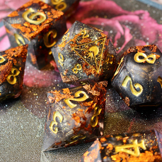 Ashes of a Golden Age - Giant 50mm Scaled 7 Piece Dice Set