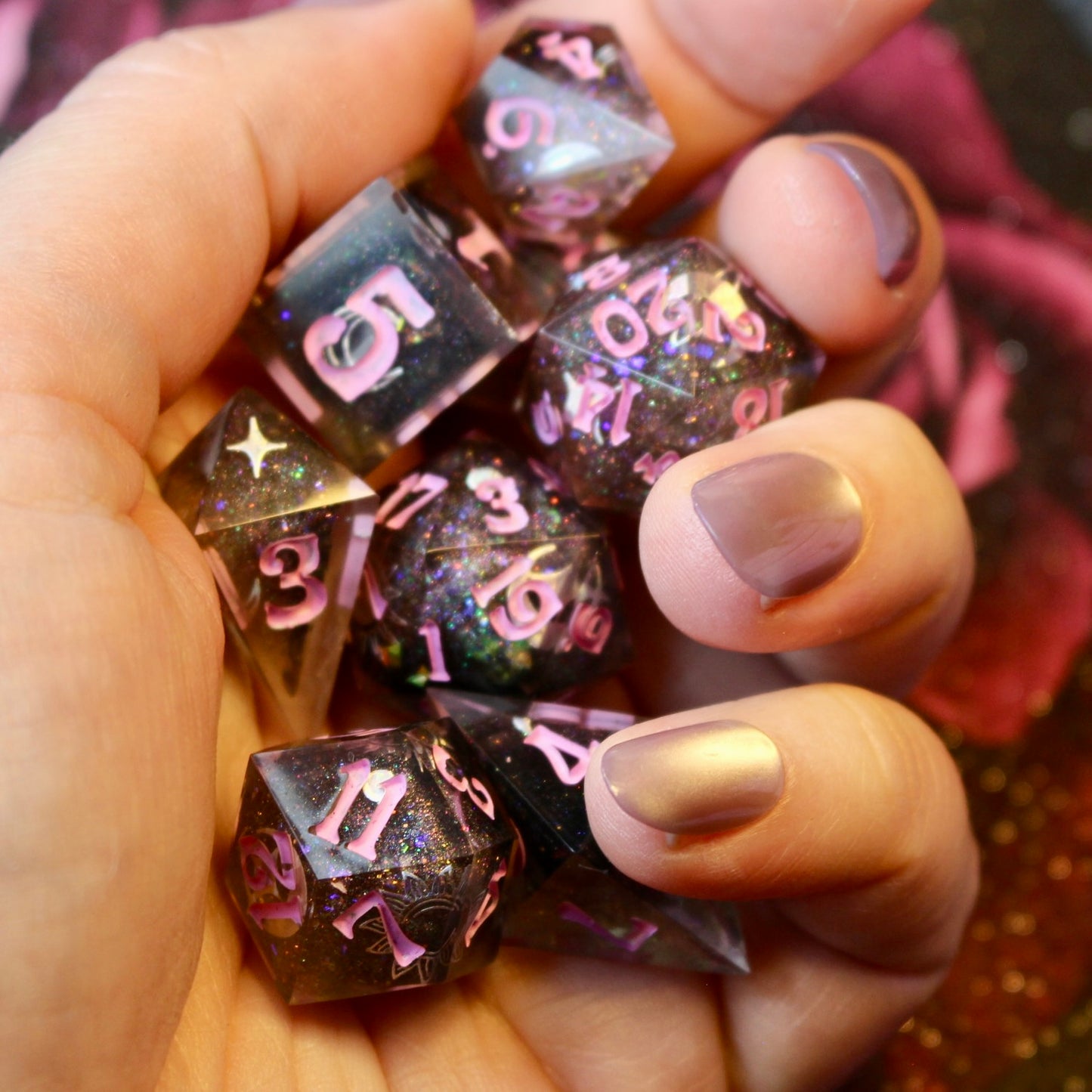 Celestial Chaos - 8 Piece Double Cast Dice Set