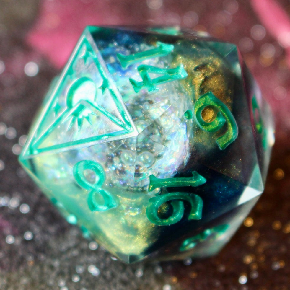 Green Cosmos Geode Logo Oversized 30mm D20