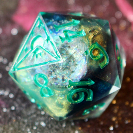 Green Cosmos Geode Logo Oversized 30mm D20