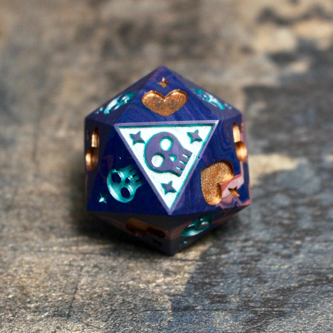 Marbled Jesmonite 30mm Death Save D20