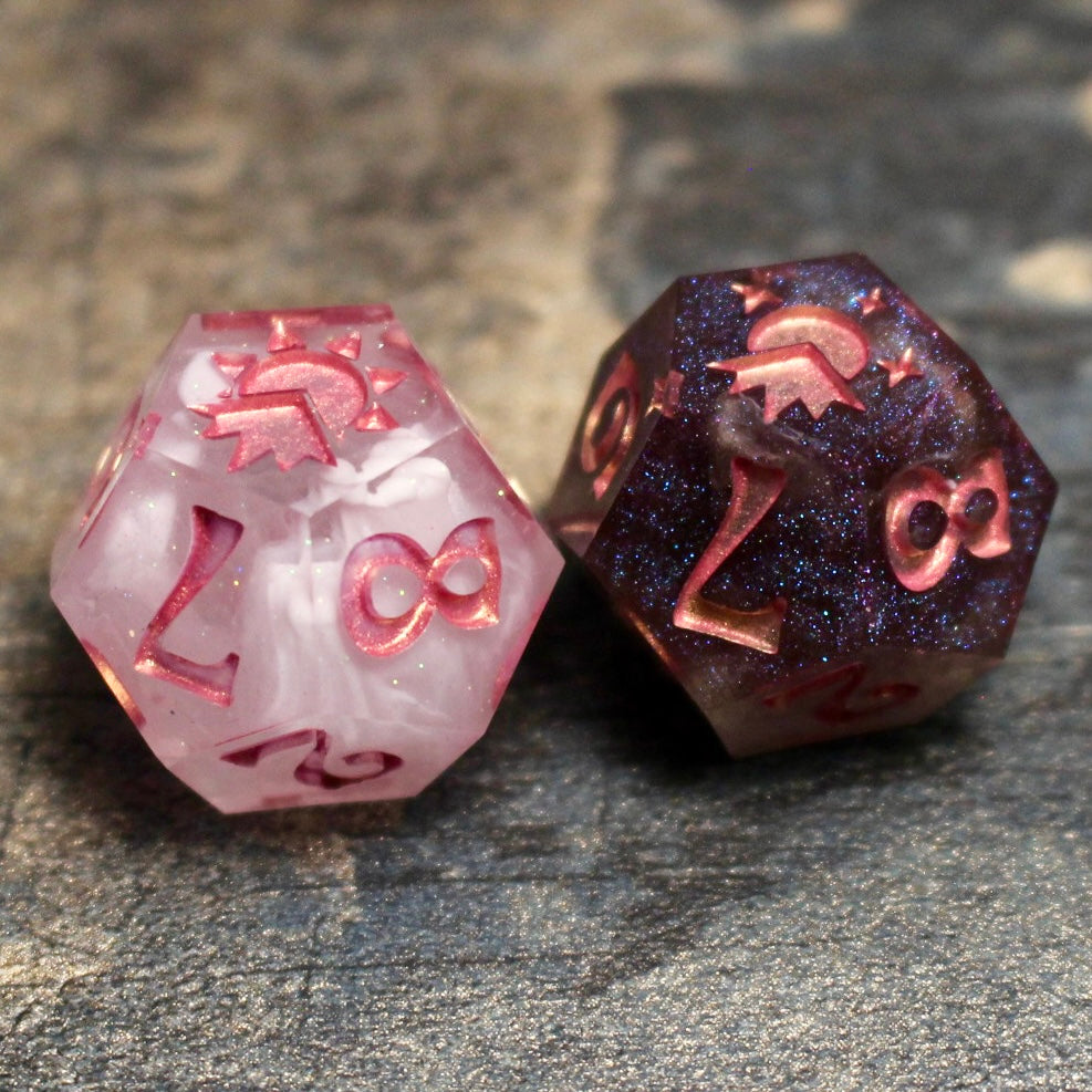Rosey Mists Night and Day Duality D12 pair