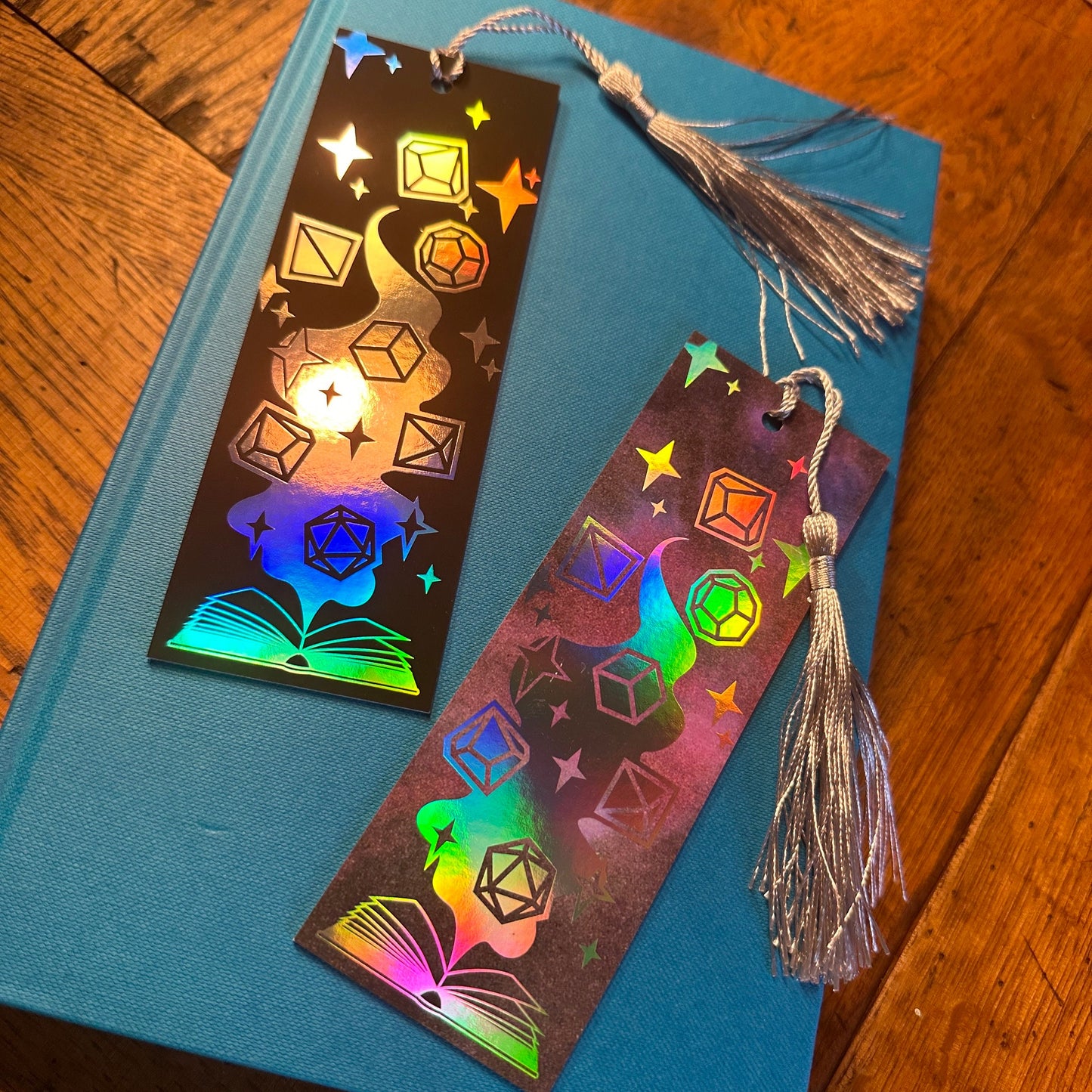 Magical Book with Dice Holographic Bookmark