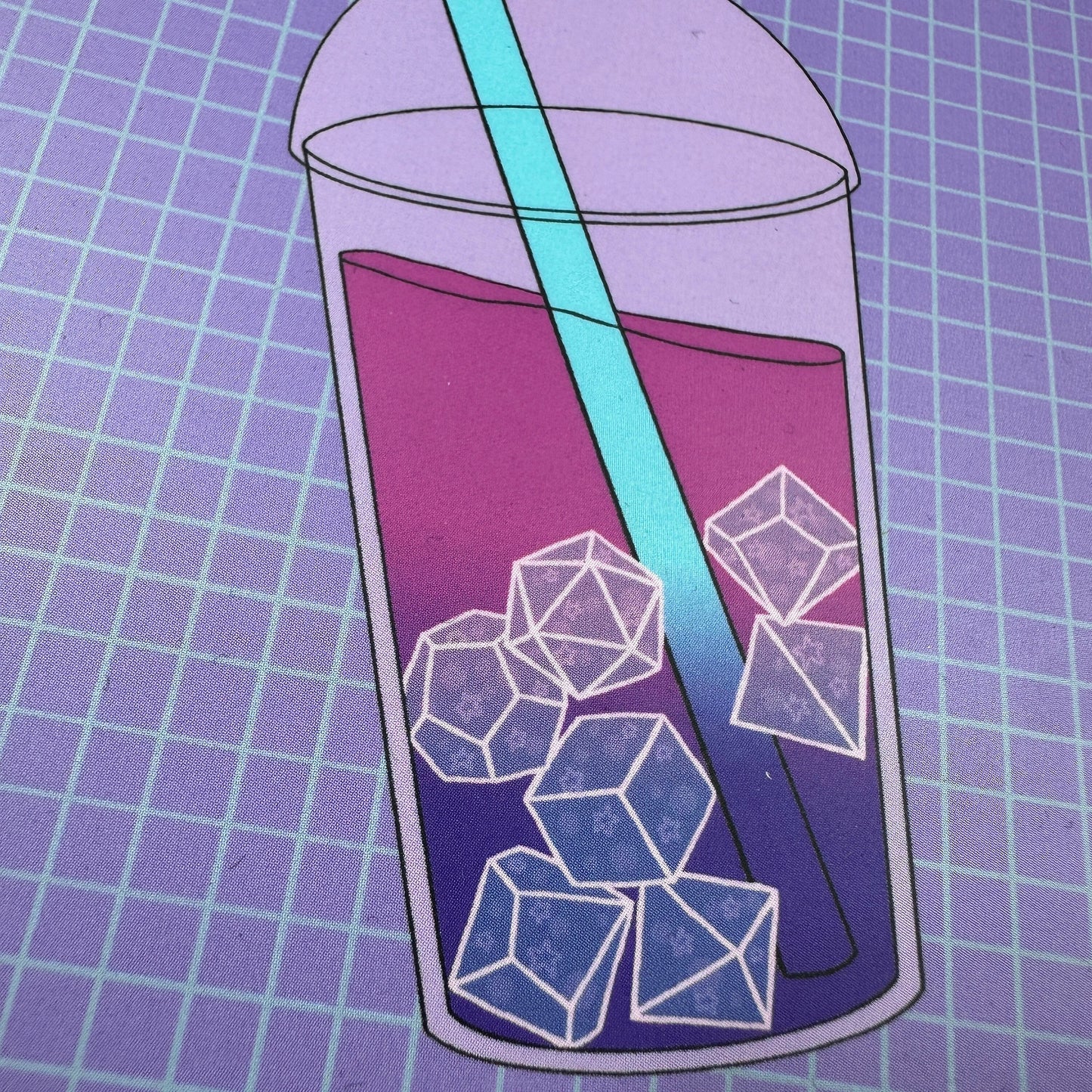 Dice Boba Tea Small Square Art Print Postcard