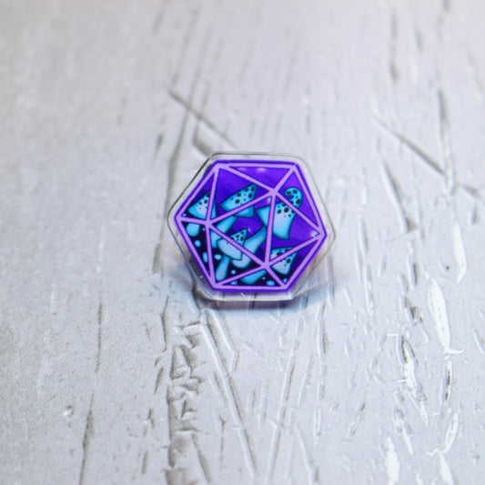D20 Underdark Fungi Acrylic Pin Badge