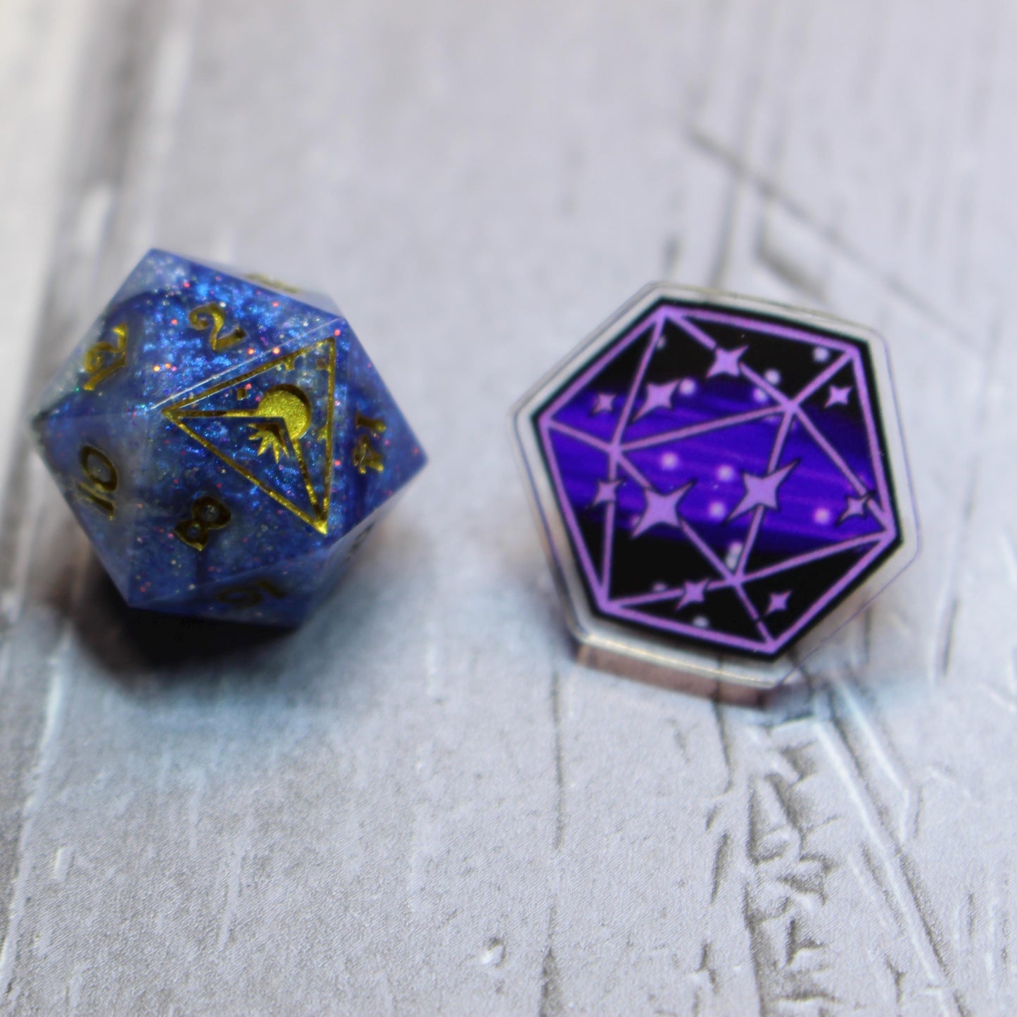 D20 Underdark Fungi Acrylic Pin Badge