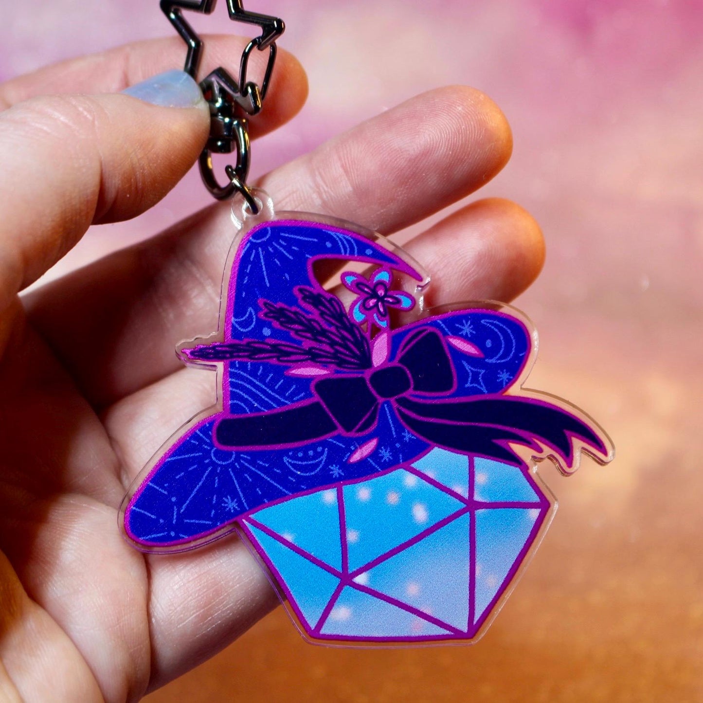 Dice Witch Acrylic Keyring