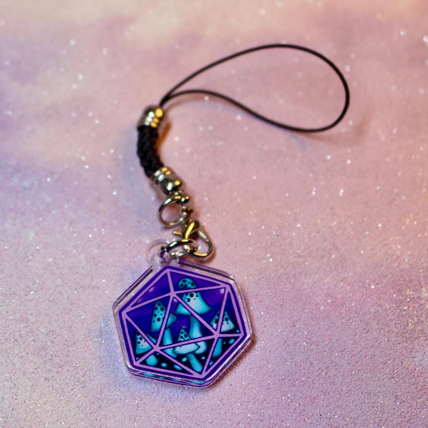 Underdark Mushroom Dice Phone Charm
