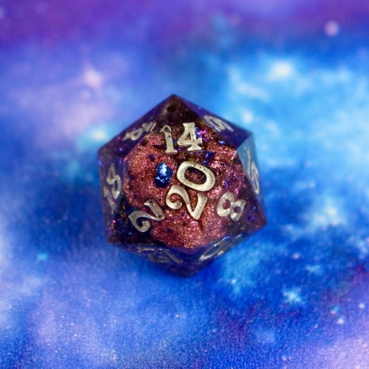 Crackle Single Handmade Logo D20 Dice