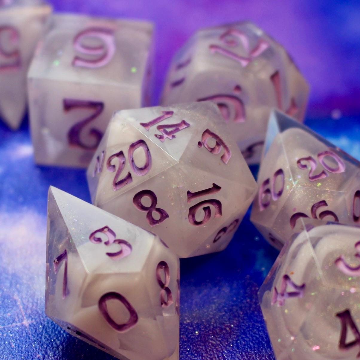 Lilac Mist - 30mm oversized 7 Piece Dice Set