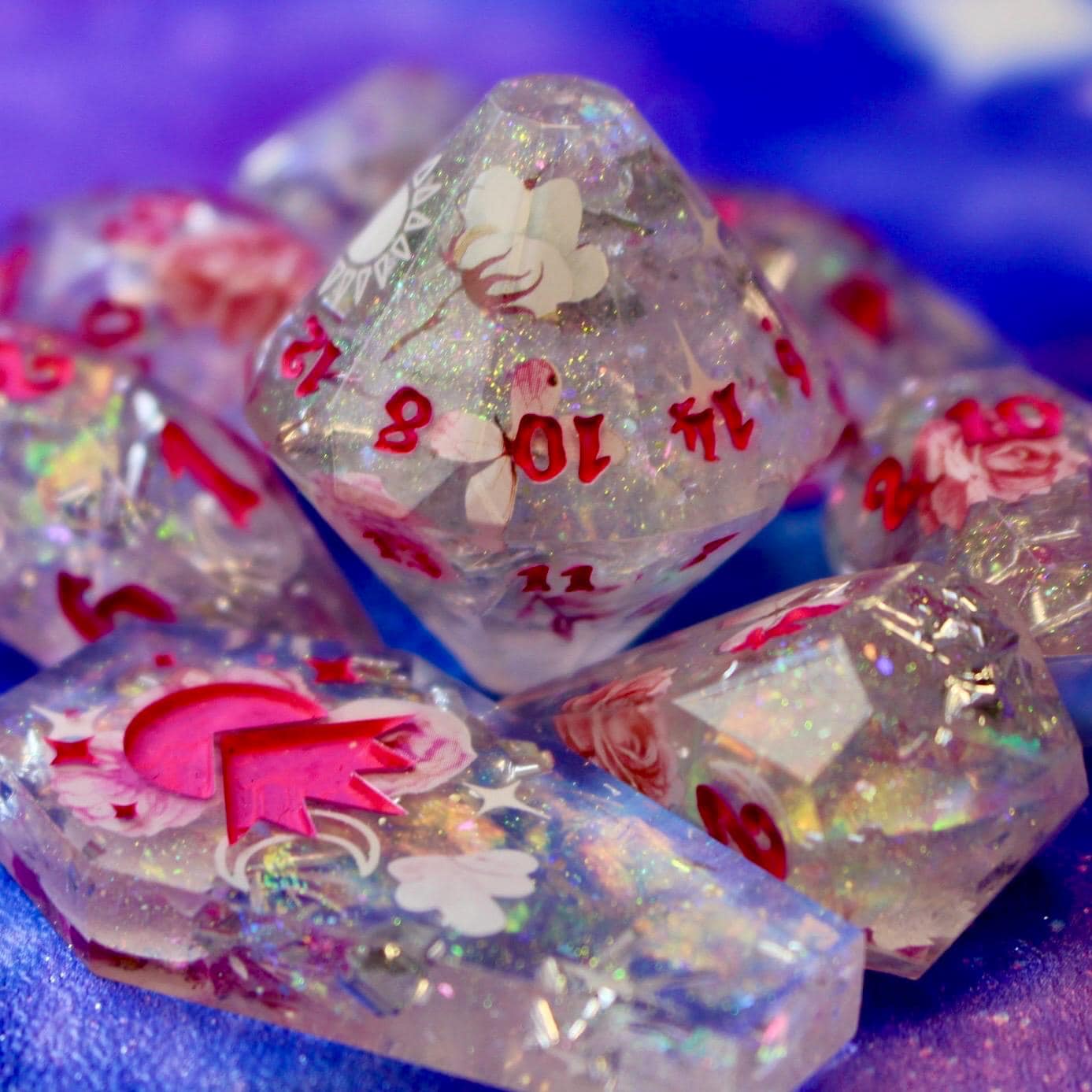 Glass Coffins -   Coffin 8 Piece Dice Set