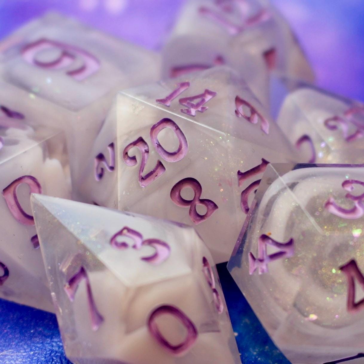 Lilac Mist - 30mm oversized 7 Piece Dice Set
