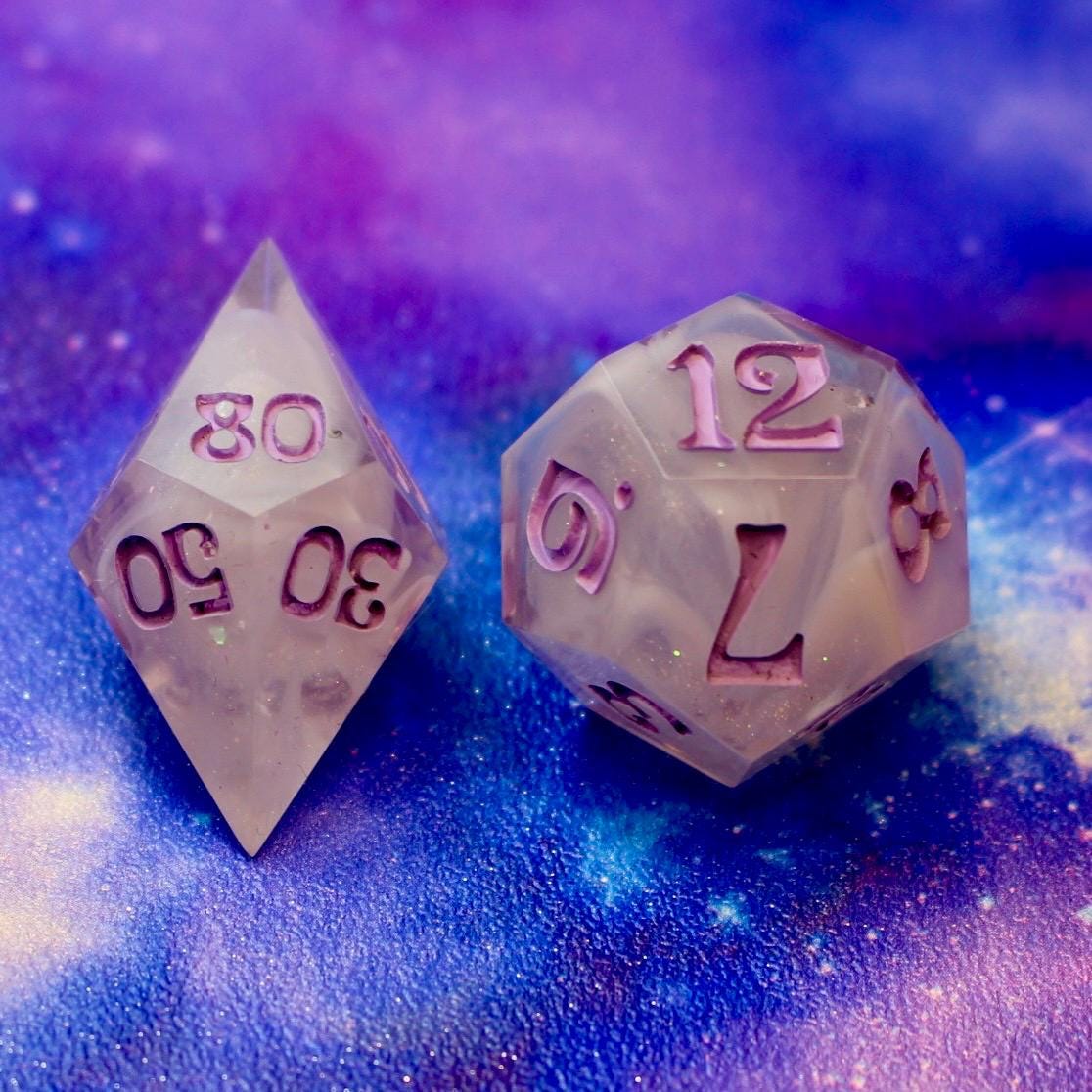 Lilac Mist - 30mm oversized 7 Piece Dice Set