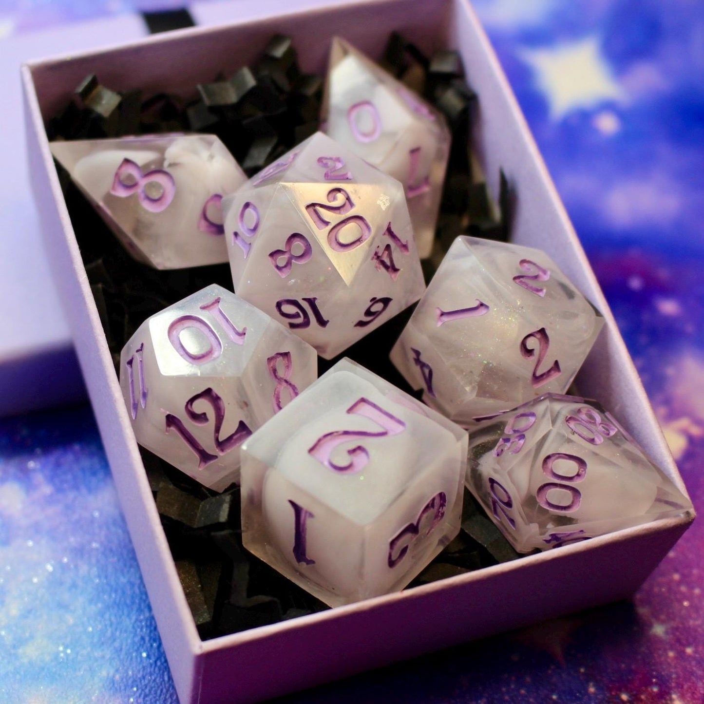 Lilac Mist - 30mm oversized 7 Piece Dice Set